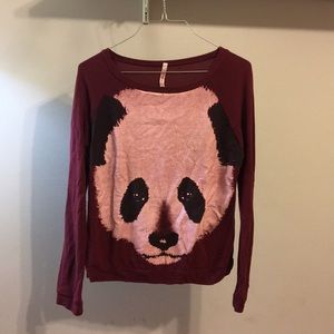Maroon Panda Long Sleeve